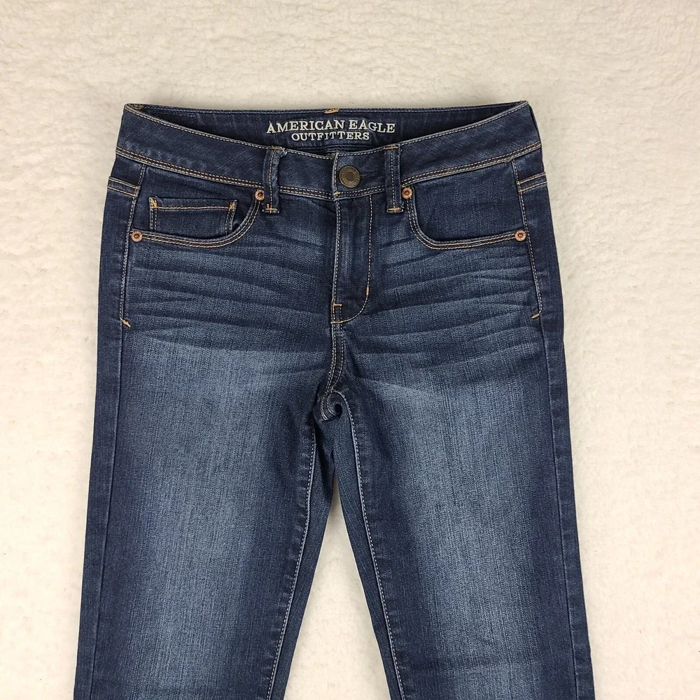 American Eagle Jeans Womens‎ 4 Blue Super Skinny Stretch Dark Wash Denim